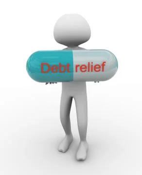 3d man holding pill Stock Illustration