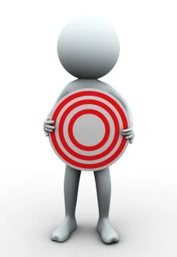 3d man holding target Stock Illustration