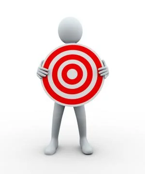 3d man holding target Stock Illustration