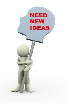 3d man - human head new ideas Stock Illustration