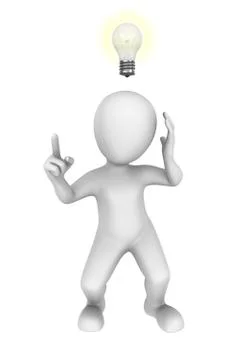 3d man with idea bulb. 3d illustration. Stock Illustration