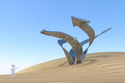 3D Man - Imagination Stock Illustration