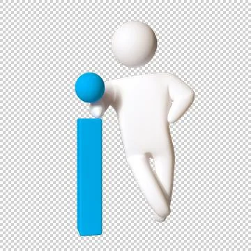 3D man with a info mark Stock Illustration