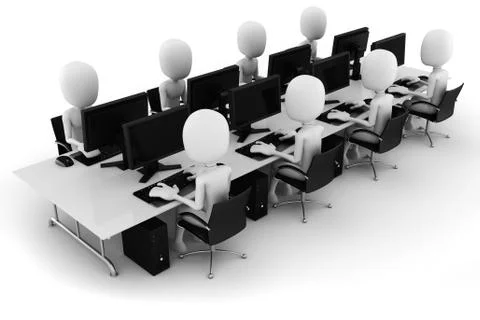 3d man IT team work Stock Illustration