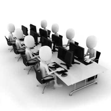 3d man IT team work Stock Illustration