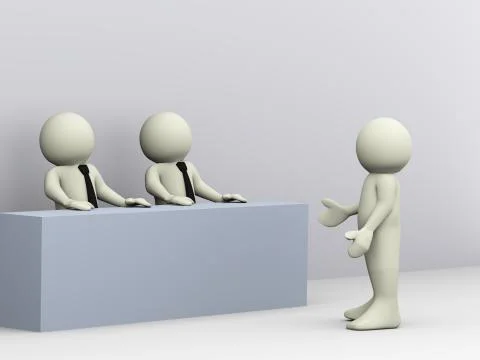 3d man job interview Stock Illustration