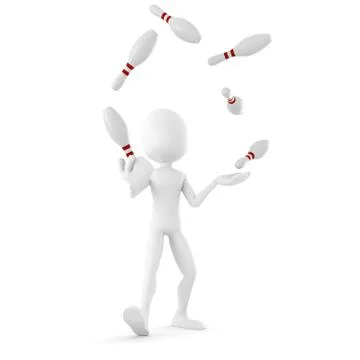 3d man jongleur, entertaining the crowd Illustrazione stock