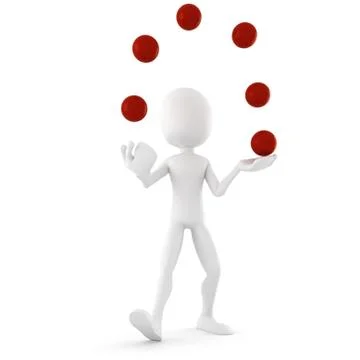 3d man jongleur, entertaining the crowd Stock Illustration