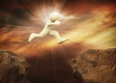 3d man jump Stock Illustration