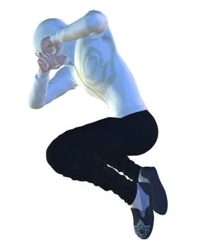 3D man in a jump Stock Illustration