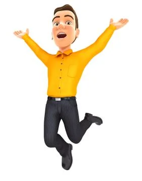 3d man is jumping Stock Illustration