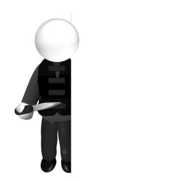 3d man with knife Stock Illustration