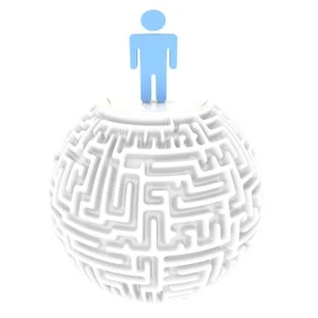 3d man labyrinth Stock Illustration