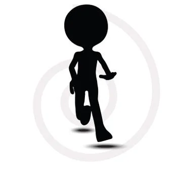 3d man in leaping pose Stock Illustration