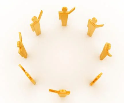 3d man lined up in circle concept Stock Illustration