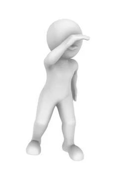 3d man looking far away. 3d illustration. Stock Illustration