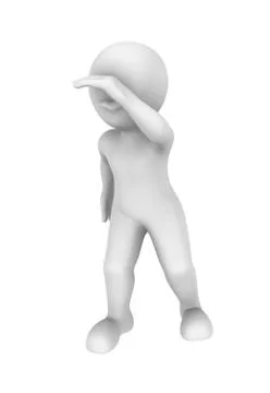 3d man looking far away. 3d illustration. Stock Illustration