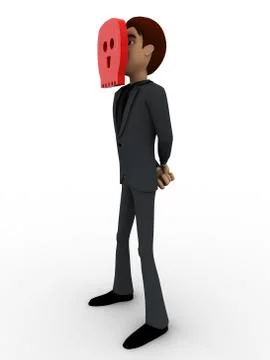 3d man looking through hole in object concept Stock Illustration