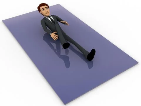 3d man lying and exercising concept Stock Illustration