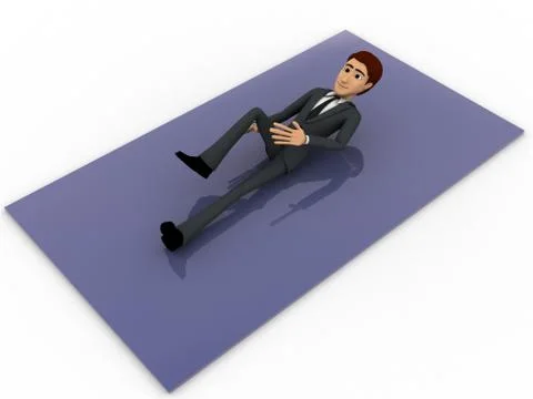 3d man lying and exercising concept Stock Illustration