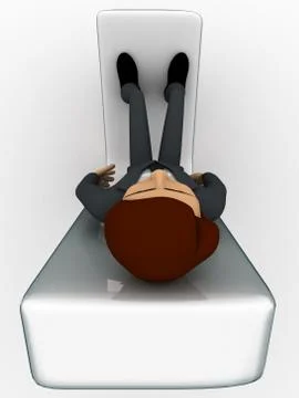 3d man lying on right symbol concept Stock Illustration