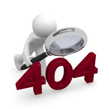 3d man with a magnifying glass error searching 스톡 일러스트