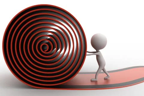 3d man making a path concept Illustrazione stock