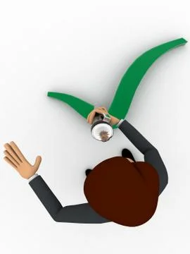 3d man making a tick / check sign on ground concept Stock Illustration