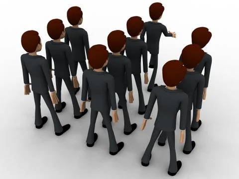 3d man marching concept Illustrazione stock