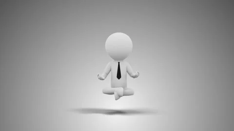 3D Man Meditating in a Loop Stock Footage 249613971