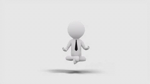 3D Man Meditating in a Loop with transparent (alpha) background Stock Footage 249611225