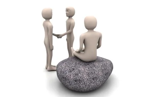 3d man in meditation Free Stock Illustration