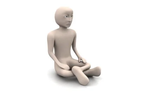 3d man in meditation Free Stock Illustration