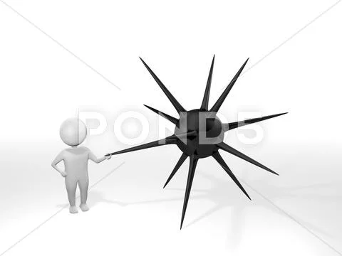 3D Man - Mine - Black Stock Illustration