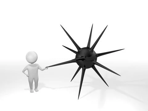 3D Man - Mine - Black Stock Illustration