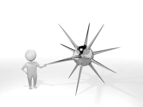 3D Man - Mine - Chrome Stock Illustration