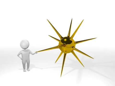 3D Man - Mine - Gold Stock Illustration