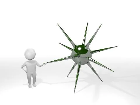 3D Man - Mine - Green Stock Illustration