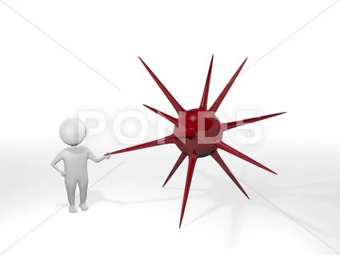 3D Man - Mine - Red Stock Illustration