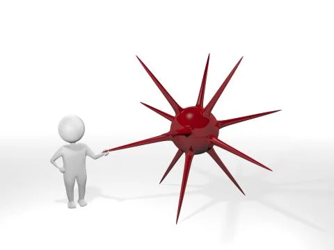 3D Man - Mine - Red Stock Illustration