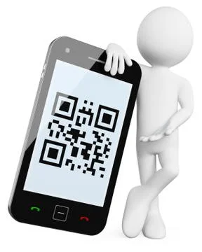3d man - mobile qr codes Stock Illustration