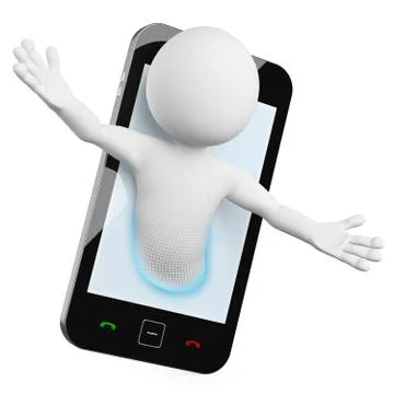 3d man - mobile video call Stock Illustration