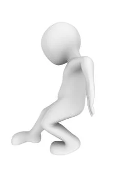 3d man moves heavy cargo. 3d illustration. Stock Illustration
