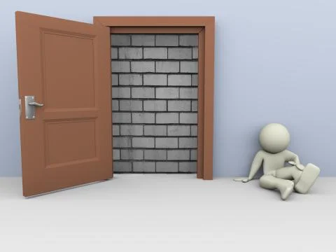 3d man no escape Stock Illustration