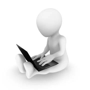 3d man with notebook. 3d illustration. Stock Illustration