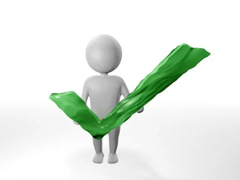 3D Man - OK - Green Stock Illustration