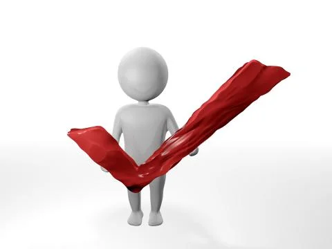 3D Man - OK - Red Stock Illustration