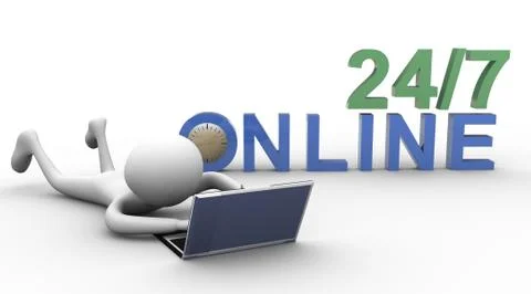 3d man online Stock Illustration