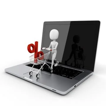 3d man online shopping, e-commerce concept Stock Illustration