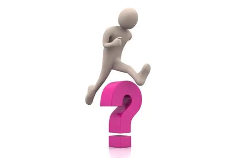 3d man overcome the problem Free Stock Illustration